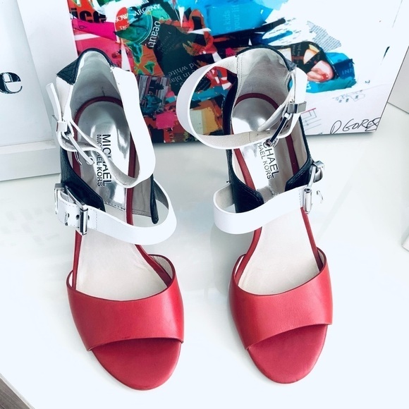 MICHAEL KORS Open Toe Color Block Heels - Picture 4 of 8